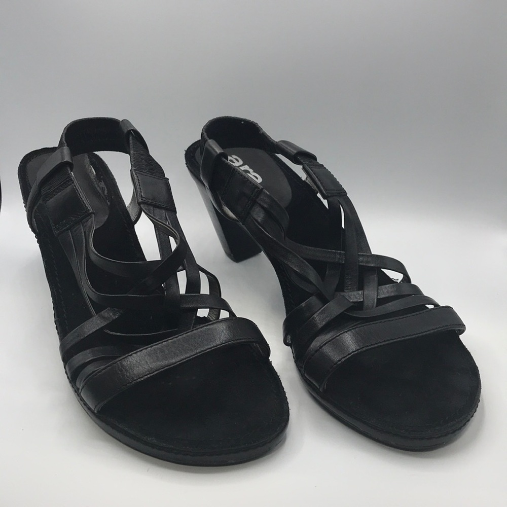 ARA Black Leather Sandals
